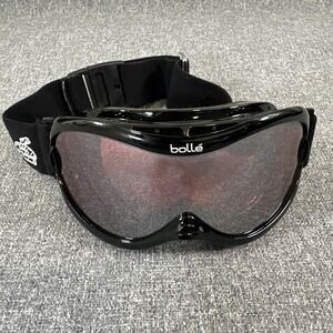 Bolle Ski Snowboard Goggles Black Red Tint Lens Adjustable Strap Adult